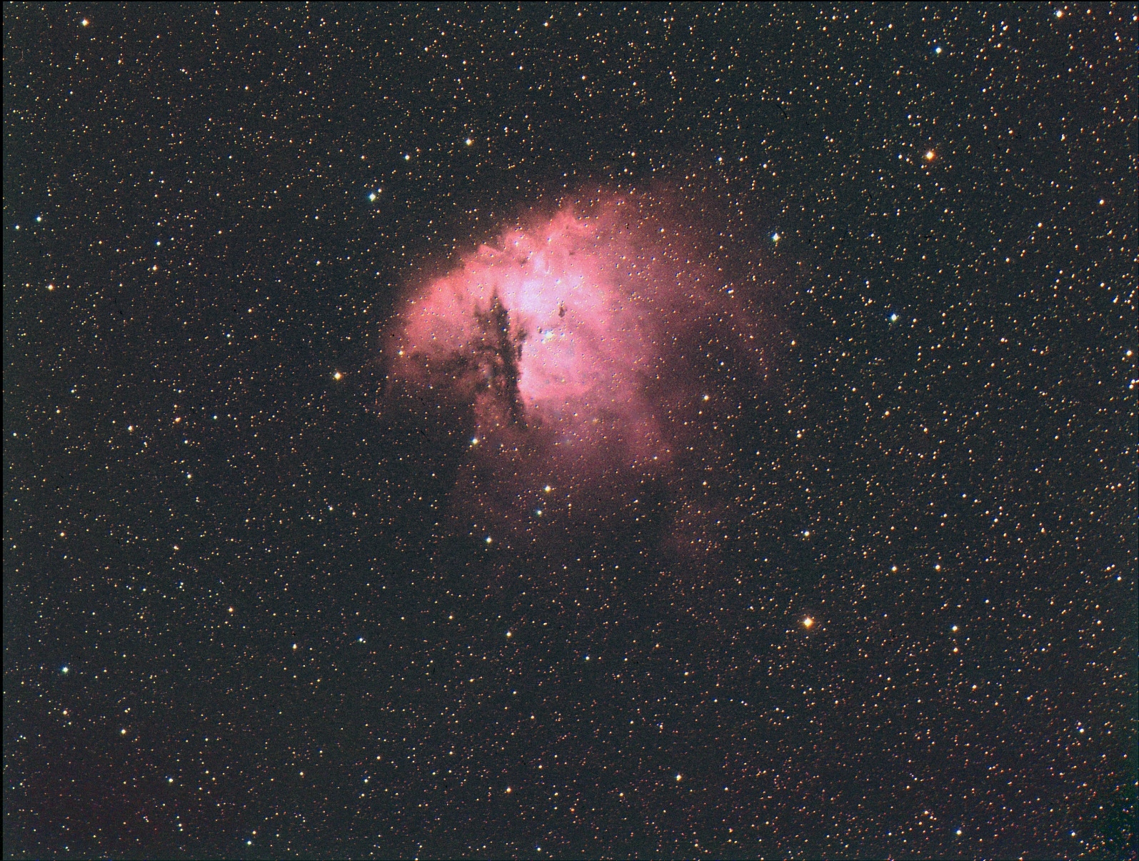 Dit is de combinatie met een H Alfa filter en RGB. Ik heb de kleurfilters niet goed in het filterwie