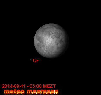 Donderdagmorgen 11 september om ca 3.30 uur is een conjunctie tussen de Maan en Uranus. Ik hoop dat