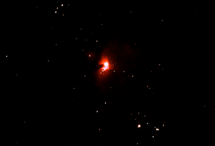 Hierbij nog een verbeterde versie van de orion nevel (31/10). t= 30s ISO 1600 F6,3 Orion nevel 31-10