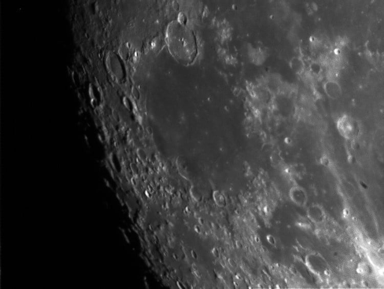 Mare Humorum en omgeving op 2 januari 2015: Edge HD8/F=10 Orion All In One Astrocam: 1280*960/5ms. V