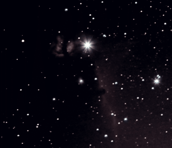 Een poging van gisteren avond 23/1 totaal 35 minuten belicht t=30 sec ISO 1600 Hutech lps filter Ori
