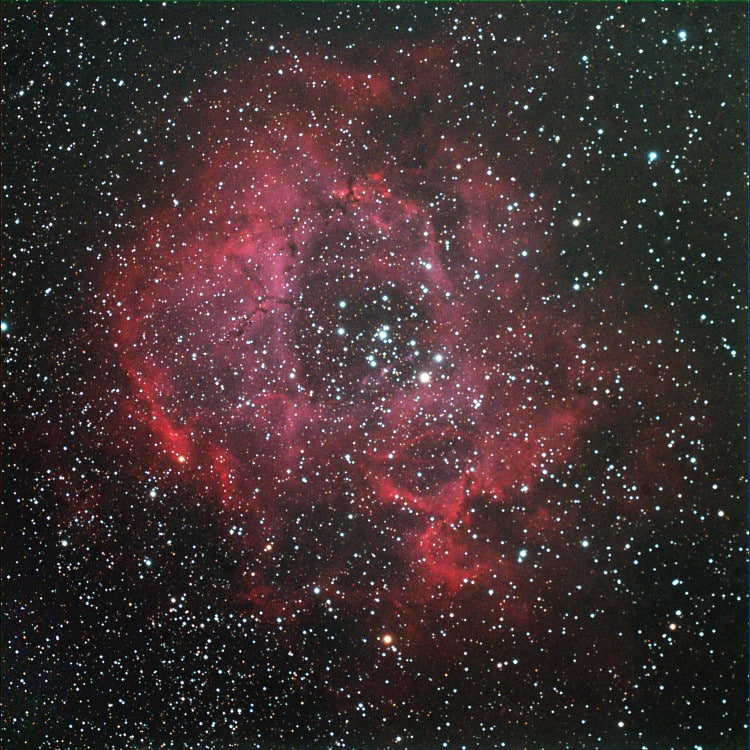 De laatste opname van NGC 2237 de Rosette nevel, van dit seizoen, ik had gehoopt op een heldere avon