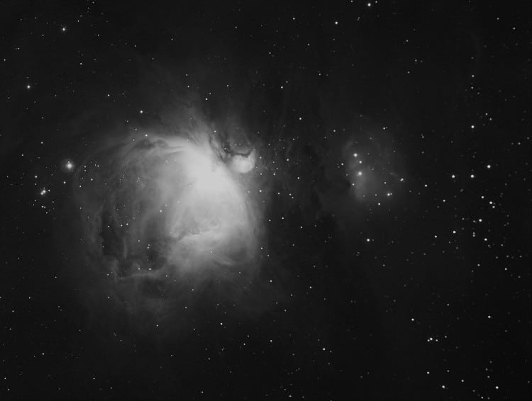 M 42 in H Alpha, ziet er totaal anders uit! Ook gemaakt met de FSQ 106 en de STT 8300 M , TC 237 vol