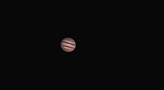 Nog een foto van Jupiter van gisterenavond (27/4) om ca 23,15 uur met de Polarex met contrastfilter.