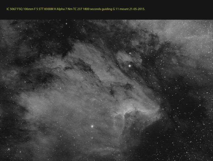 Afgelopen nacht kon het weer, mijn FSQ 106mm van stal gehaald en de camera de STT 8300 M, een half j