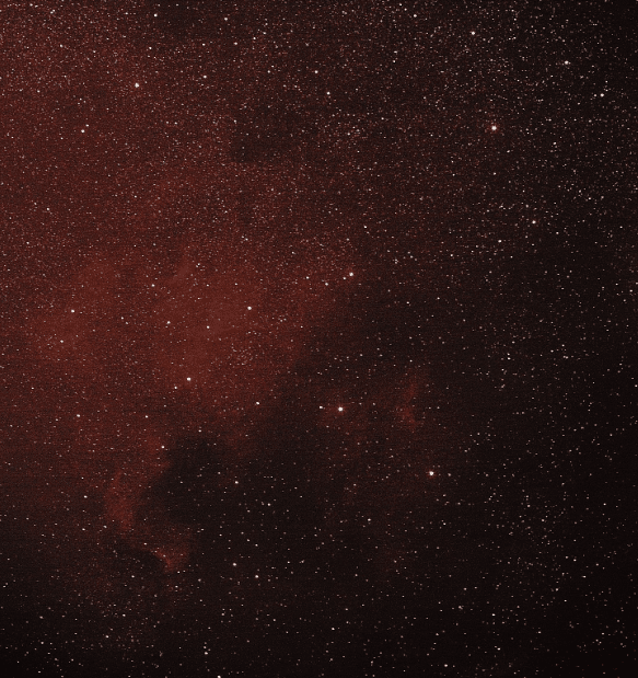 Hierbij een foto van de Amerika nevel genomen gisterenmorgen om ca 2,00 uur met mijn telelens 200 mm