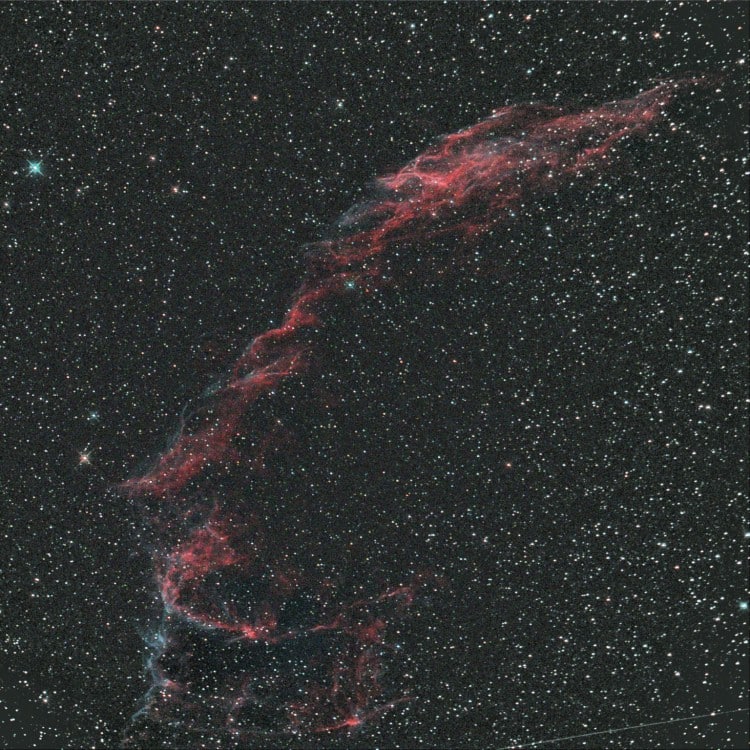NGC 6992 die aan de andere kant van het complex ligt heb ik natuurlijk ook opgenomen, die mocht niet