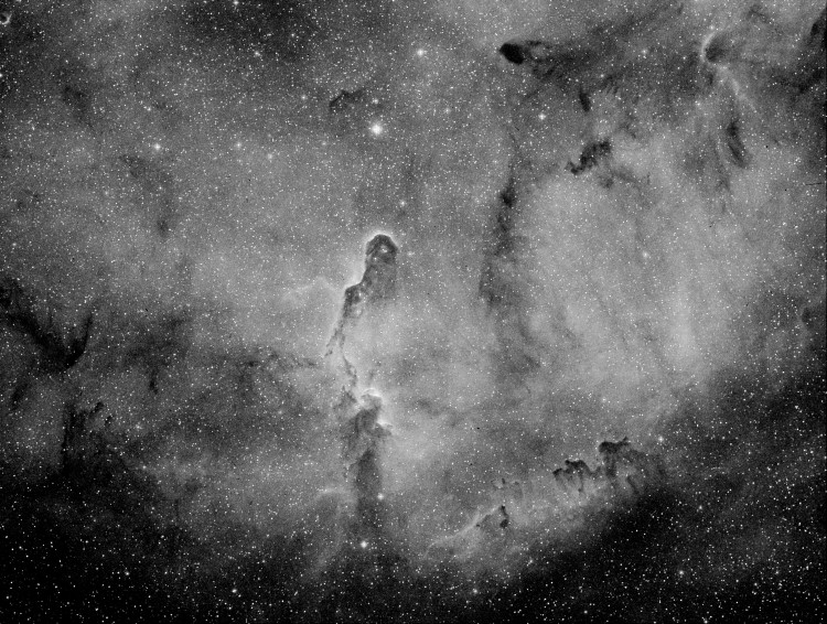 Dit was mijn laatste opname voordat het licht werd, IC 1396, een uur belicht, dezelfde gegevens als