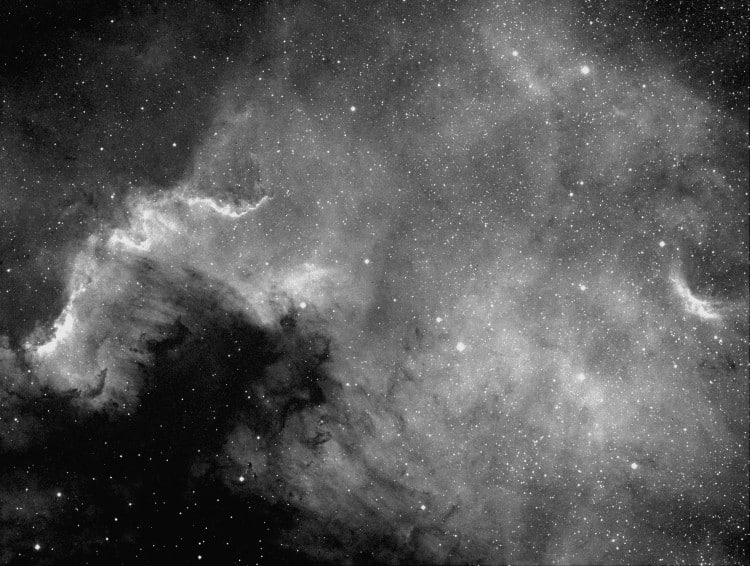 NGC 7000 nu mooi gekaderd heb ik ook opgenomen. Dit was de laatste opname van mijn sessie van 1 juli