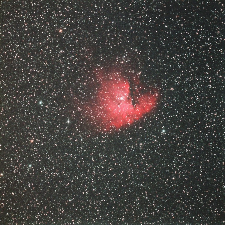 Dit is NGC 281 in Cassiopeia, de PAC MAN nevel, voor opnamegegevens zie onderstaande opnamen. Dit wa