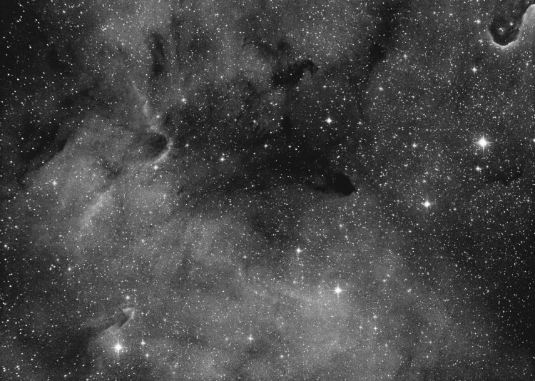 Dit is een ander gedeelte van IC 1396, rechts boven zie je nog een stukje van de ELEPHANTS TRUNK, di