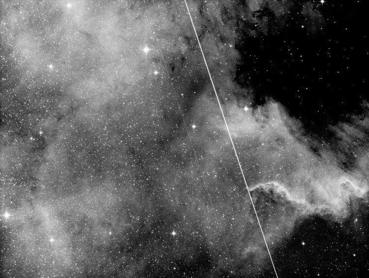 Dit was een testopname met de BS 250 voordat ik aan de sessie begon van NGC 7000. Door aan de stelsc