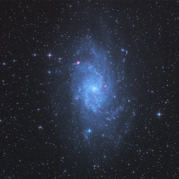 M 33 met moeilijke omstandigheden opgenomen, ik kreeg het beeld amper scherp door de sterke turbulen