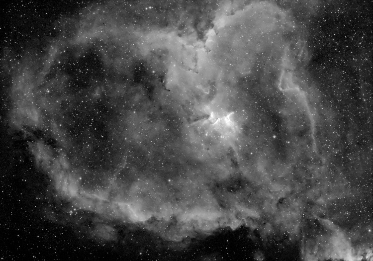 In de nacht van 11 september NGC 1805 nog eens opgenomen onder betere omstandigheden. Deze nevel wor