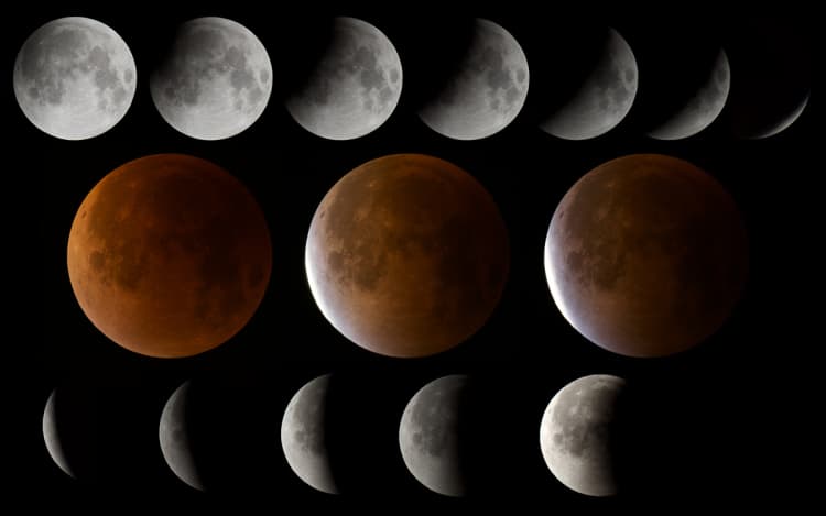 Een beetje laat nog een collage van de maansverduistering. Echt genoten jammer dat de maan net voor 