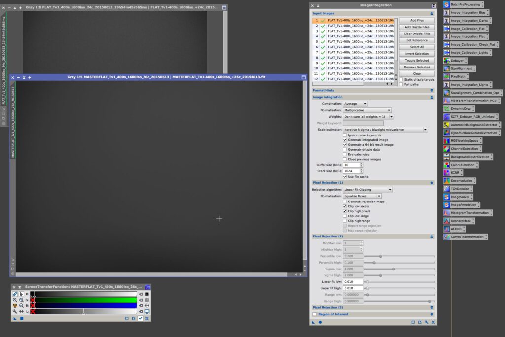 Geïntegreerd (master) flat frame uit 50 subs.