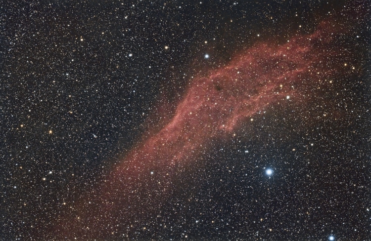 NGC 1499, de Californie nevel. 44×240 seconde iso1600, Canon6D full spectrum op Esprit 100 refr