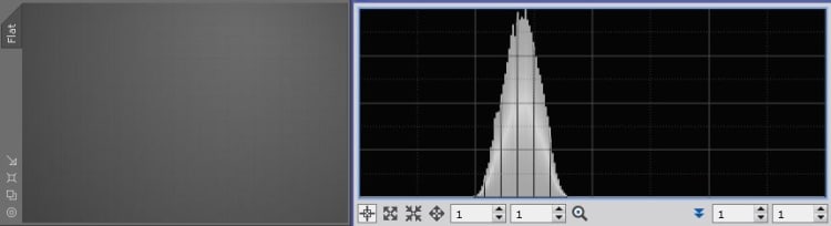 Je Flat is sterk overbelicht, bijgaand een voorbeeld incl. histogram. Flat
