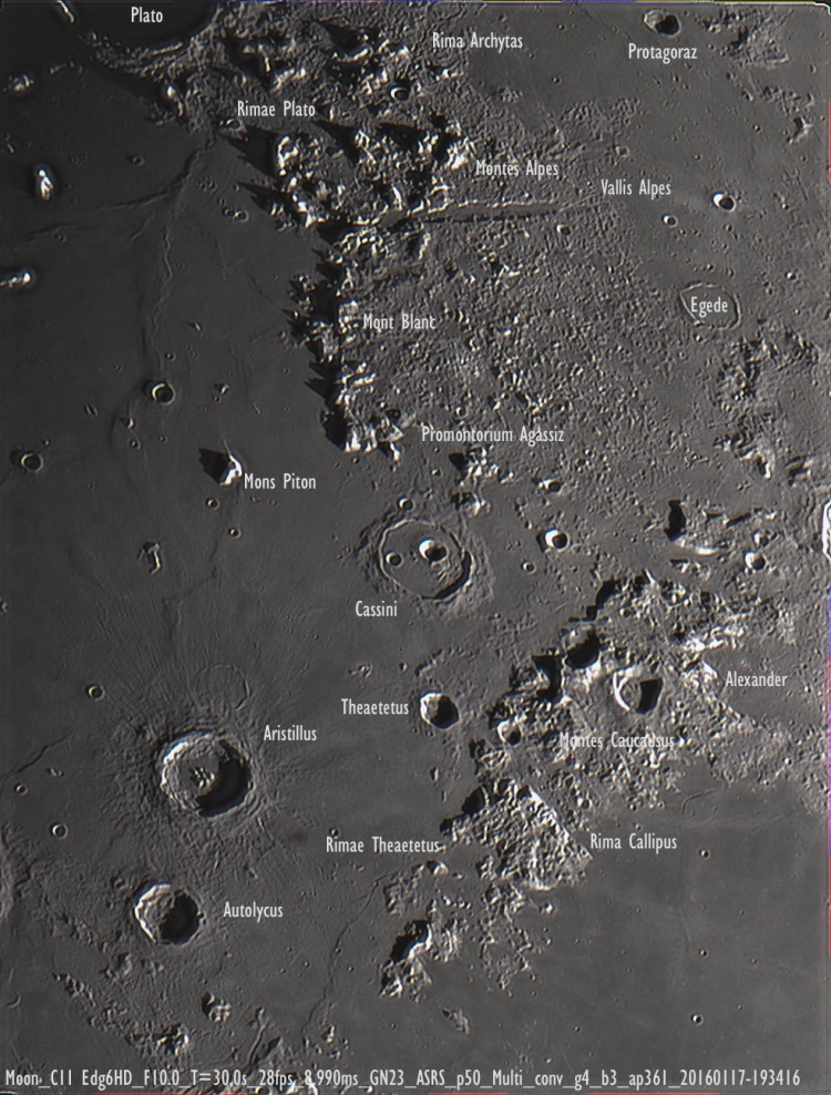 Opname van de Maan op de ijskoude avond van 17 januari ’16 Optiek: C11 EdgeHD f10.0 op G11 Cam