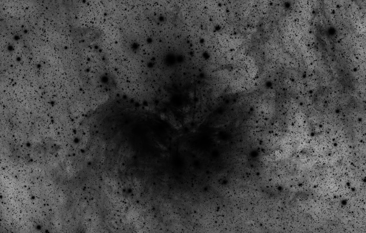 Alle M45 vaagheid in beeld via “inverted curve boost”. M045_10hr30m_30_240_360_600s_5gro