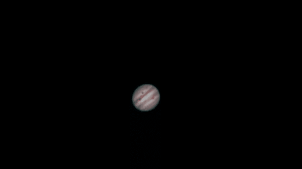 Afgelopen woensdagavond (16/3) Jupiter met de schaduw van Io en Ganymedes en de GRS. Het zicht was,