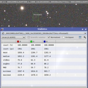 Op dit moment heb ik voor project M81/M82 18 uur aan data binnen met 300 seconden iso 1600 subs. Maa