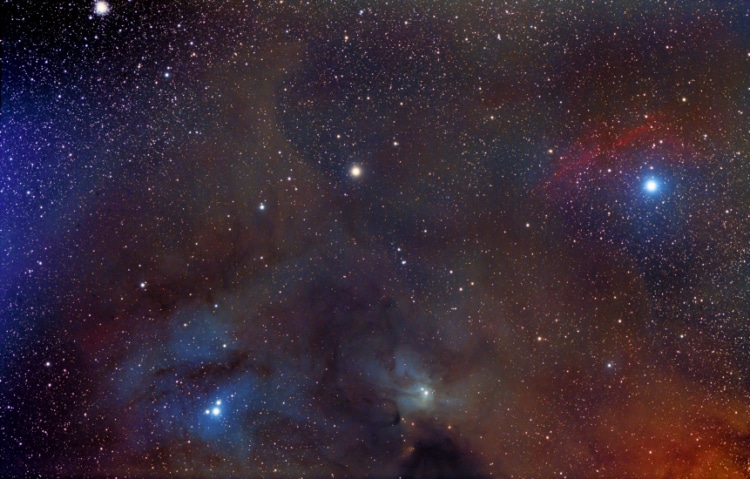 De uitdaging voor Juni wordt het gebied rond Antares/ Rho Ophiuchi. (Hoogte boven horizon hier 24 gr