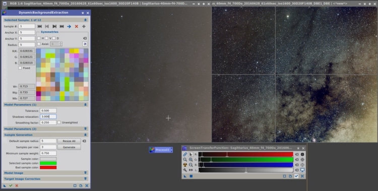 De kracht van Pixinsight’s DBE funktie is het best te zien bij opnamen met enorme gradient zoa