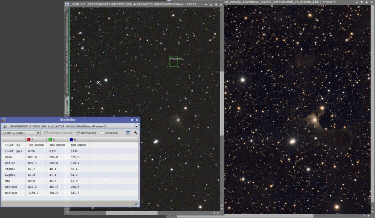 Lieve help, die ghost nebula is een lastige hoor. Na 3.5 uur alleen nog de helderste delen te pakken