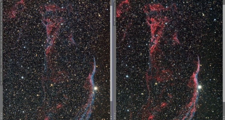 Nu bezig met het toevoegen van het Ha signaal dat ik met volle maan had verzameld. Eerst Staralign e