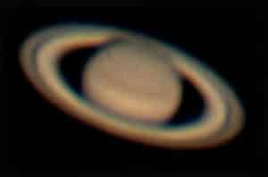 20160717-21:53UT Mars en Saturnus Opnamen van Mars en Saturnus bij iets betere astronomische weersom