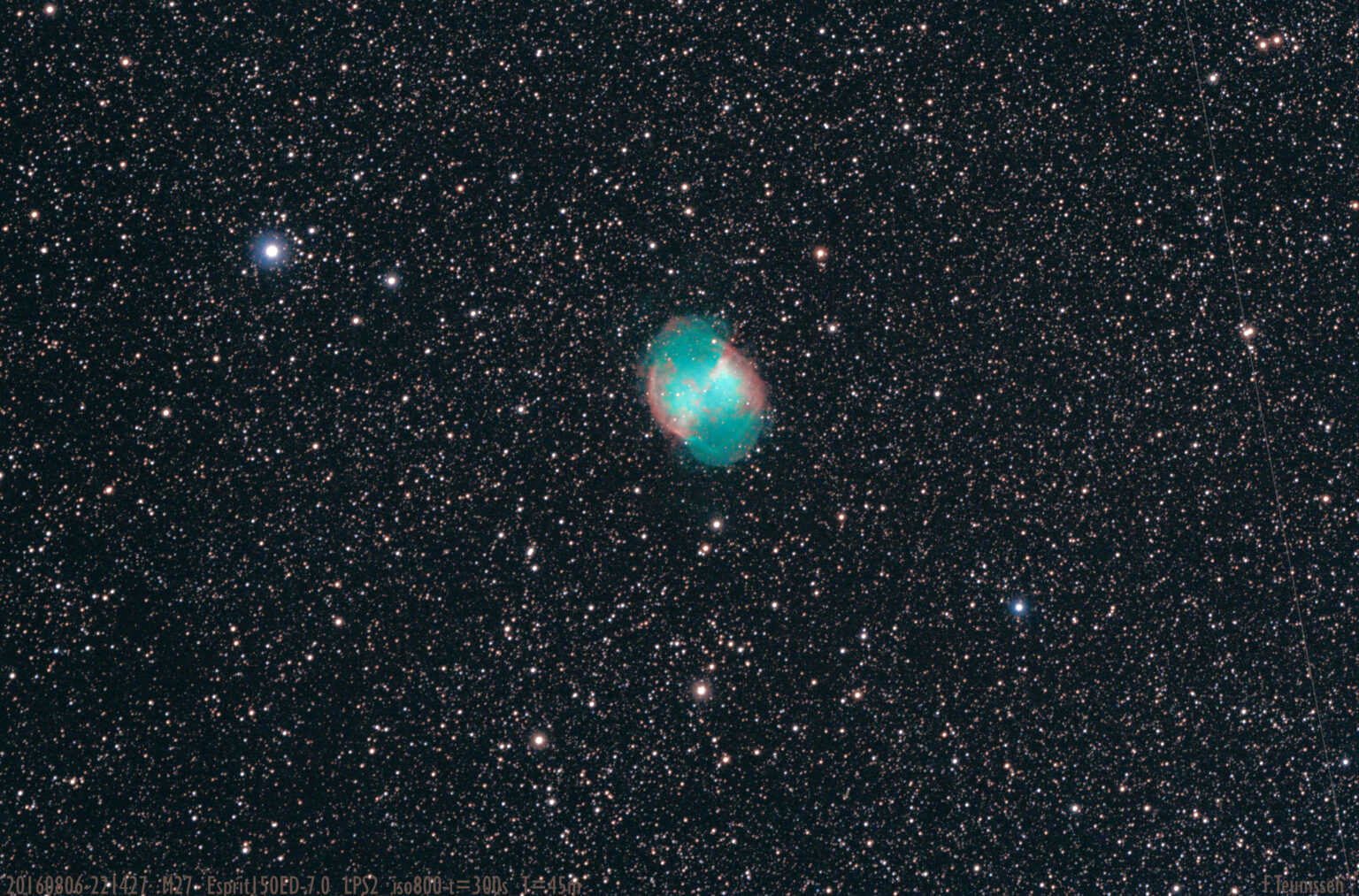 20160806-07 M27 “Dumbbell” nevel en NGC281 “Pacman” nevel Opnamen gemaakt in