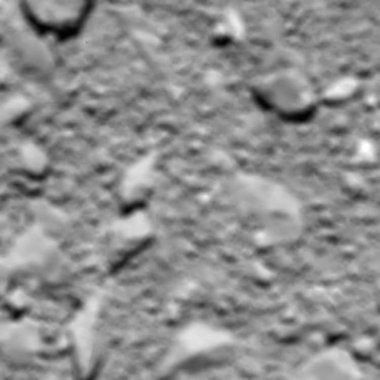 2,4 meter breedte, dat is wat je hier ziet van de 67P komeet. Laatste opname voor Rosetta crashte op
