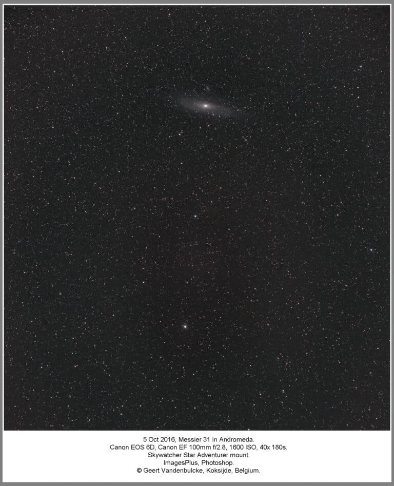 Weer goed helder op 5 oktober 2016. Hierbij twee opnamen met 100mm lens en camera op mijn Skywatcher