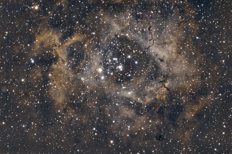 20160108-2048/NGC2244 “Rosette Nebula” Emissienevel met een cluster van veel jonge, hete