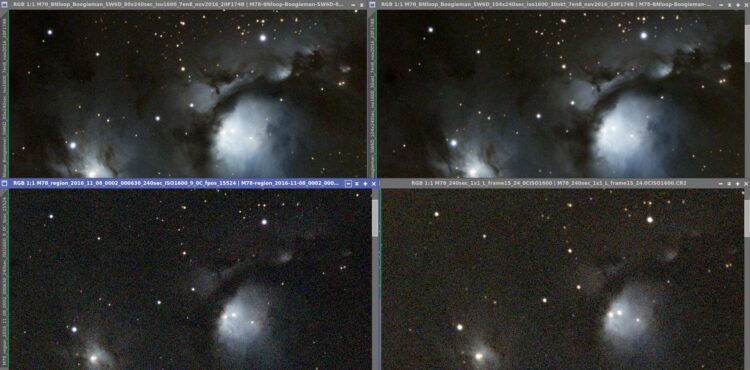 Ik heb M78 data van 3 sessies, bij 1 sessie ging het niet lekker met autofocus (wolken) en de 24 lig