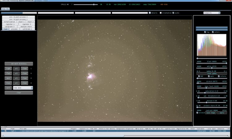 Hier een screenshot van de stretch op de originele TIFF van @joswennmacker-nl met het histogram erbi