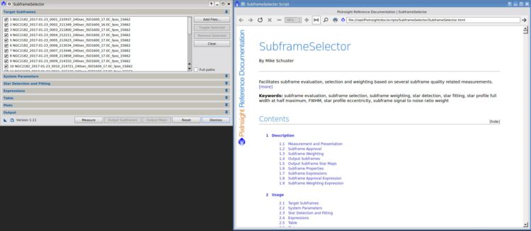Het subframeselector script heeft uitgebreide documentatie die op te roepen is met de knop linksonde