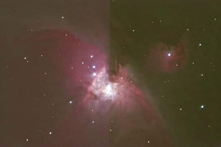 Opgenomen met de ASI178MC met mijn 30cm F3 en comacorrector / 300 frames van 1 seconde. Ik zie een