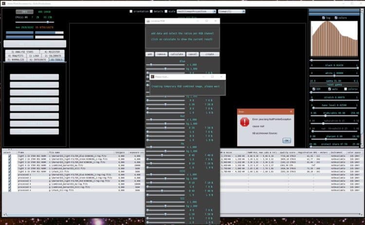 Ok, during combining RGB the next thing happened when the Calculate button was pressed:Knipsel