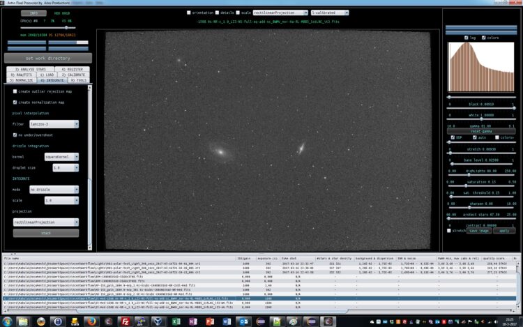 and lastly we make the stack at 6) INTEGRATE Since I am only working on 5 frames to illustrate a wor