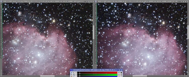 Yes i can see a visual improvement in noise level between stack 2 (left) and stack 3 (right). I will