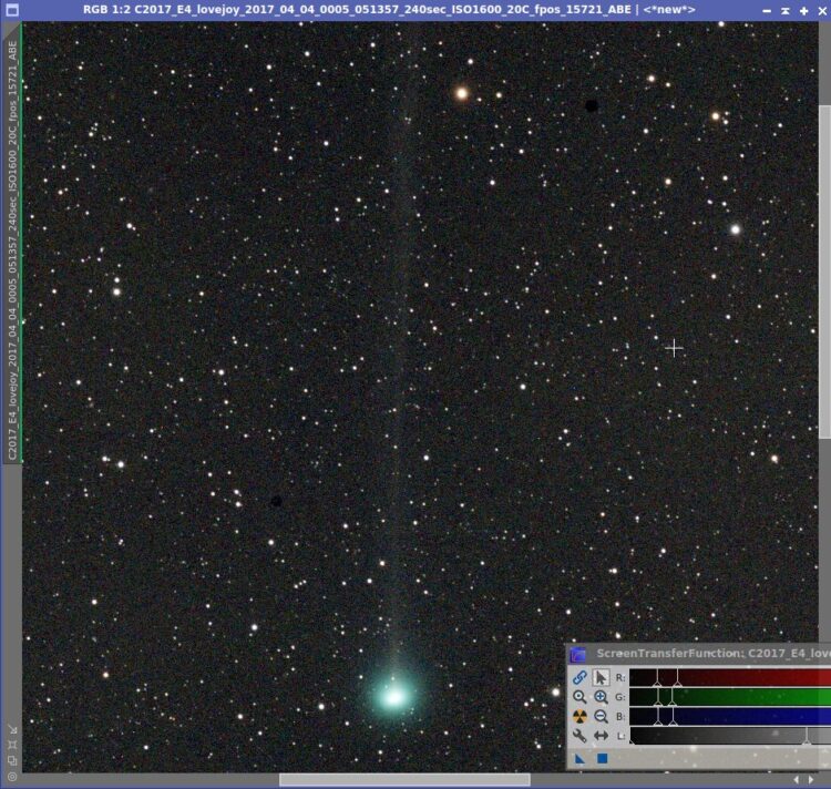 Dat is leuk om bij het opstaan te vinden, C/2017 E4 LoveJoy blijkt inderdaad zeer helder te zijn met