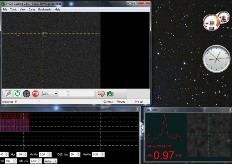 Aan de foto te zien maak je een opname tijdens calibratie. Daat laat overigens zien dat de calibrati
