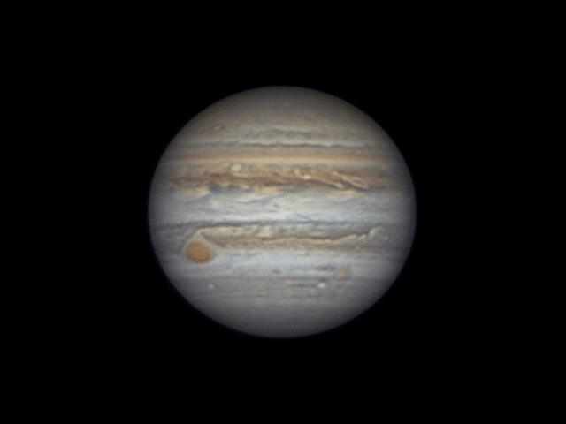 Mijn eerste Jupiter van dit jaar, gisterenavond genomen kort voor middernacht. De seeing was uitzond
