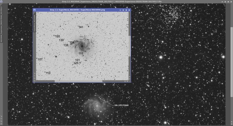 De Fireworks Galaxy doet zijn naam eer aan met deze 4 dagen geleden ontdekte supernova. De Type II S