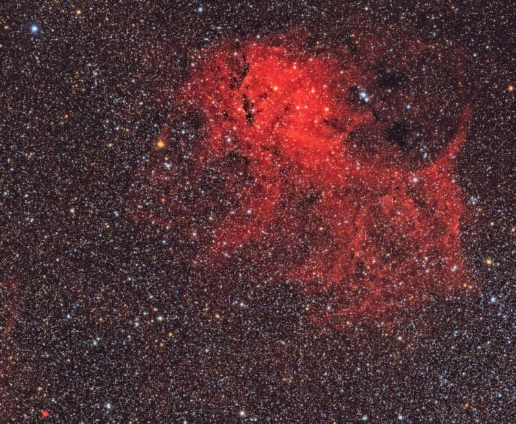 Sh2-132 in Cepheus wordt ook wel de Leeuw nevel genoemd. Het is een bijzonder zwakke emissienevel, v