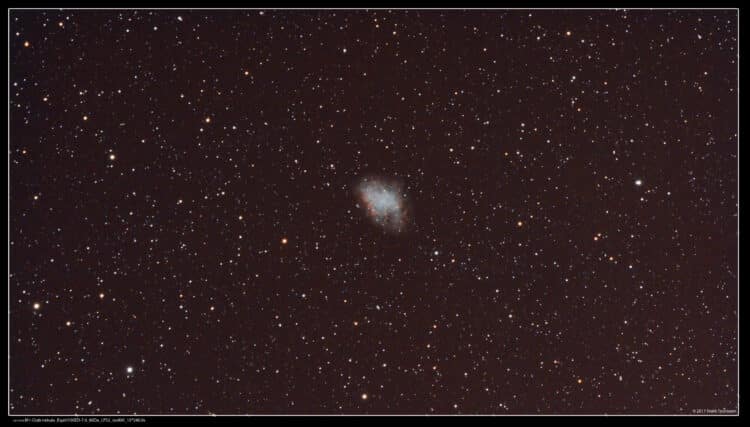 20171015 M1 – Krabnevel_Esprit150ED-7.0-60Da-IDASLPS2_iso800_15x4min Opname van de supernova-r