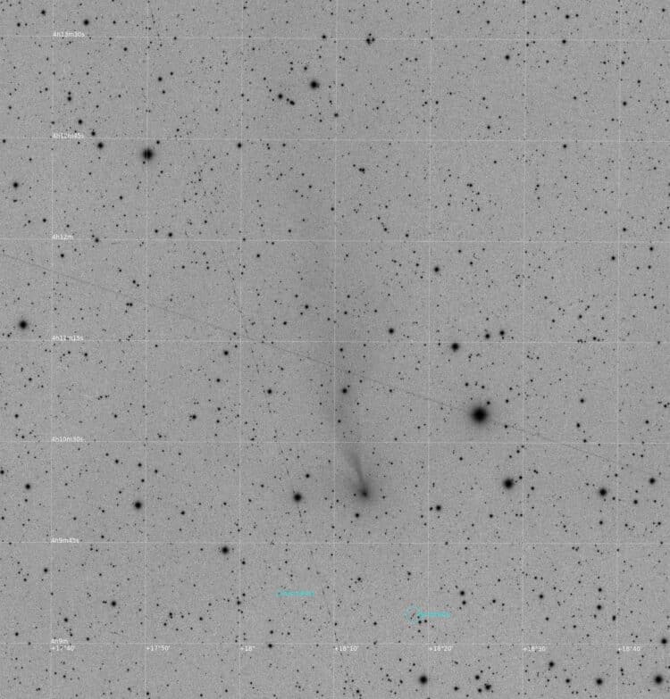 C/2016 R2 Panstarrs 2018-jan-14 19:15 UTC. 4×300 sec Esprit 100/ QHY16200C2016R2-lpc-4x300sec-2