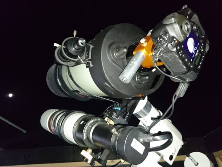 Opstelling met Celestron 9.25″ EdgeHD en 500mm/80mm volgkijker met een Lacerta MGEN 2 DSC_1551